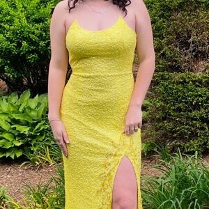 Canary yellow prom dress